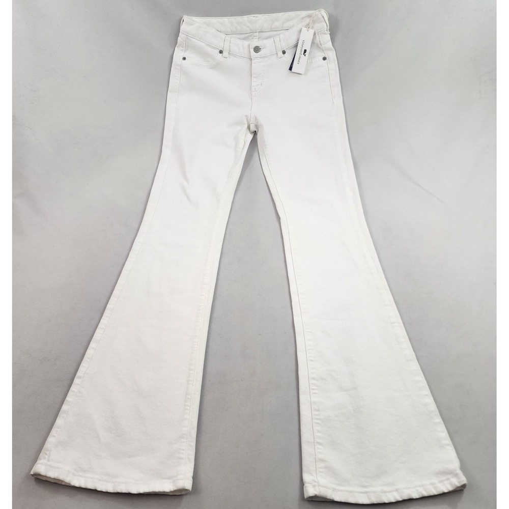 Vineyard Vines Womens White Cap Flare Jeans Mid Rise Size 28 NWT 34 Inseam